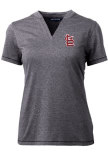 Cutter and Buck St Louis Cardinals Womens Charcoal Forge Blade Short Sleeve T-Shirt