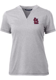 Cutter and Buck St Louis Cardinals Womens Grey Forge Blade Short Sleeve T-Shirt
