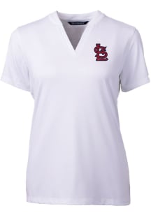 Cutter and Buck St Louis Cardinals Womens White Forge Blade Short Sleeve T-Shirt