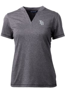 Cutter and Buck Tampa Bay Rays Womens Charcoal Forge Blade Short Sleeve T-Shirt