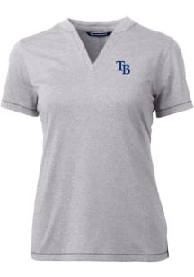 Cutter and Buck Tampa Bay Rays Womens Grey Forge Blade Short Sleeve T-Shirt