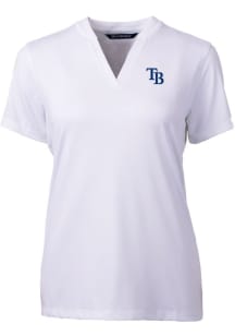 Cutter and Buck Tampa Bay Rays Womens White Forge Blade Short Sleeve T-Shirt