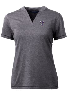 Cutter and Buck Texas Rangers Womens Charcoal Forge Blade Short Sleeve T-Shirt