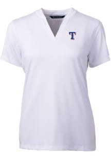 Cutter and Buck Texas Rangers Womens White Forge Blade Short Sleeve T-Shirt