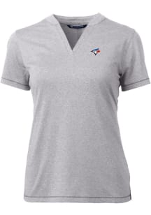 Cutter and Buck Toronto Blue Jays Womens Grey Forge Blade Short Sleeve T-Shirt