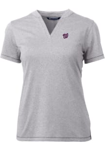 Cutter and Buck Washington Nationals Womens Grey Forge Blade Short Sleeve T-Shirt