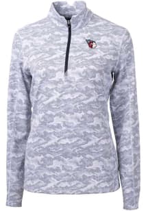Cutter and Buck Cleveland Guardians Womens Charcoal Traverse Camo 1/4 Zip Pullover