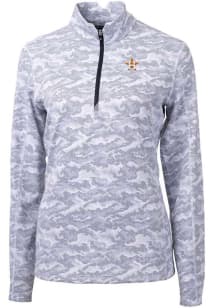 Cutter and Buck Houston Astros Womens Charcoal Traverse Camo 1/4 Zip Pullover