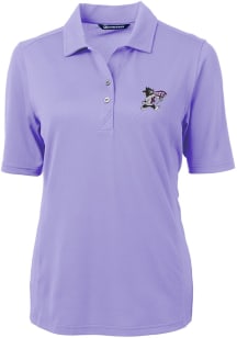 Cutter and Buck K-State Wildcats Womens Lavender Virtue Short Sleeve Polo Shirt