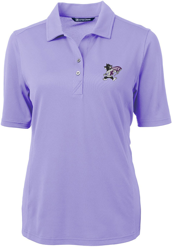 Cutter and Buck K-State Wildcats Womens Lavender Virtue Short Sleeve Polo Shirt