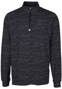 Cutter and Buck Miami Marlins Mens Black Traverse Camo Print Big and Tall 1/4 Zip Pullover