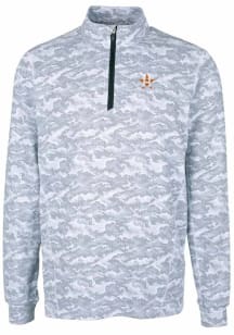 Cutter and Buck Houston Astros Mens Charcoal Traverse Camo Print Big and Tall 1/4 Zip Pullover