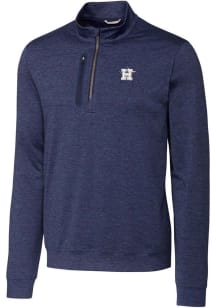 Cutter and Buck Houston Astros Mens Navy Blue Stealth Heathered Long Sleeve 1/4 Zip Pullover