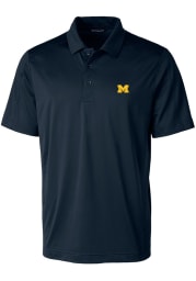 Cutter and Buck Michigan Wolverines Mens Navy Blue Short Sleeve Polo