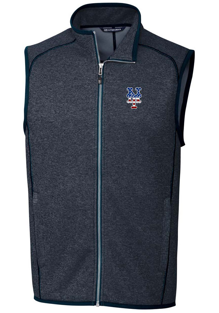 Cutter and Buck New York Mets Mens Navy Blue Mainsail Sleeveless Jacket