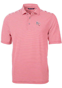 Cutter and Buck Kansas City Royals Mens Red Virtue Eco Pique Stripe Big and Tall Polos Shirt