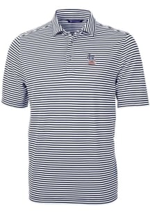 Cutter and Buck St Louis Cardinals Navy Blue Virtue Eco Pique Stripe Big and Tall Polo