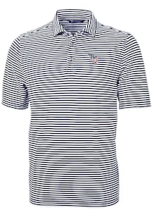 Cutter and Buck Tampa Bay Rays Navy Blue Stars and Stripes Virtue Eco Pique Stripe Big and Tall Po..