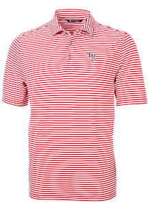 Cutter and Buck Tampa Bay Rays Red Virtue Eco Pique Stripe Big and Tall Polo