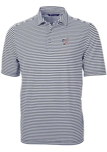 Cutter and Buck Washington Nationals Mens Navy Blue Virtue Eco Pique Stripe Big and Tall Polos S..