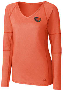 Cutter and Buck Oregon State Beavers Womens Orange Victory Long Sleeve T-Shirt