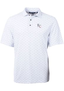 Cutter and Buck Kansas City Royals Mens White Virtue Eco Pique Tile Big and Tall Polos Shirt