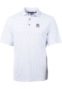 Cutter and Buck New York Yankees White Stars and Stripes Virtue Eco Pique Tile Big and Tall Polo