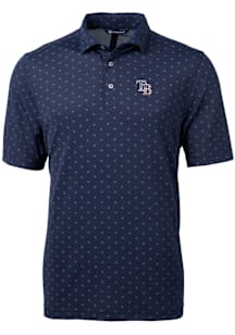 Cutter and Buck Tampa Bay Rays Navy Blue Stars and Stripes Virtue Eco Pique Tile Big and Tall Polo