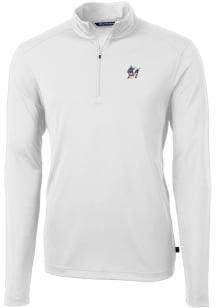 Cutter and Buck Miami Marlins Mens White Virtue Eco Pique Big and Tall 1/4 Zip Pullover