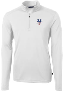 Cutter and Buck New York Mets Mens White Virtue Eco Pique Big and Tall 1/4 Zip Pullover