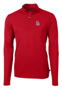 Cutter and Buck St Louis Cardinals Mens Red Virtue Eco Pique Big and Tall 1/4 Zip Pullover