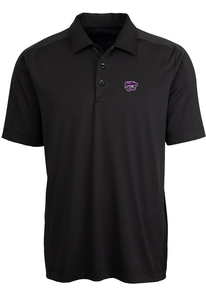 Cutter and Buck K-State Wildcats Mens Black Prospect Short Sleeve Polo