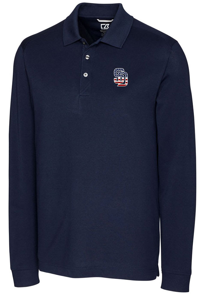 San Diego Padres City Connect Cutter & Buck Advantage Tri-Blend Pique Mens  Big and Tall Long Sleeve Polo - Cutter & Buck