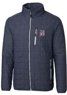 Cutter and Buck Detroit Tigers Mens Navy Blue Rainier PrimaLoft Big and Tall Lined Jacket