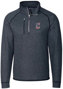 Cutter and Buck Cleveland Guardians Mens Navy Blue Mainsail Sweater Big and Tall 1/4 Zip Pullove..