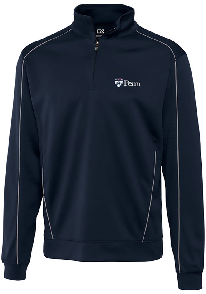Cutter and Buck Pennsylvania Quakers Edge Pullover Navy Blue