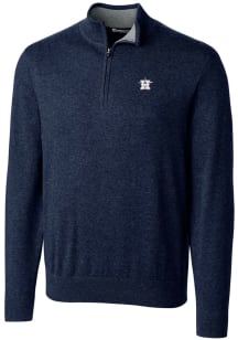 Cutter and Buck Houston Astros Mens Navy Blue Lakemont Big and Tall 1/4 Zip Pullover