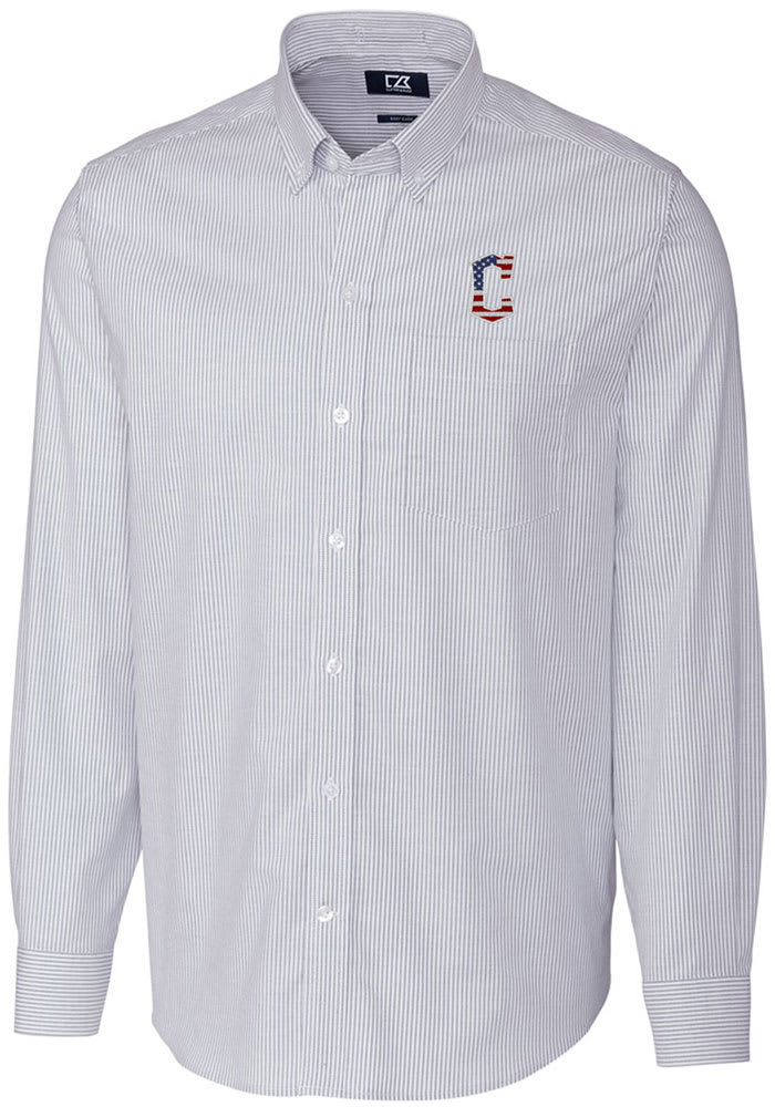 Men's Cutter & Buck White Cleveland Guardians Prospect Textured Stretch Polo Size: Small