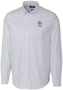 Cutter and Buck San Diego Padres Mens Light Blue Stretch Oxford Stripe Big and Tall Dress Shirt