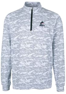 Cutter and Buck Miami Marlins Mens Charcoal Traverse Camo Print Big and Tall 1/4 Zip Pullover