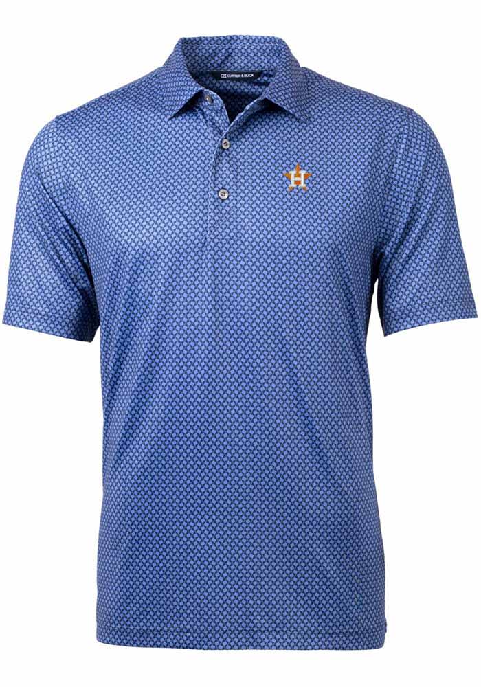 Cutter & Buck Men's Houston Astros Big Forge Pencil Stripe Polo Shirt