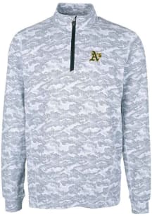 Cutter and Buck Oakland Athletics Mens Charcoal Traverse Camo Print Stretch Long Sleeve 1/4 Zip ..