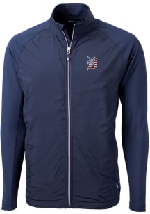 Cutter and Buck Detroit Tigers Mens Navy Blue Adapt Eco Knit Big and Tall Light Weight Jacket
