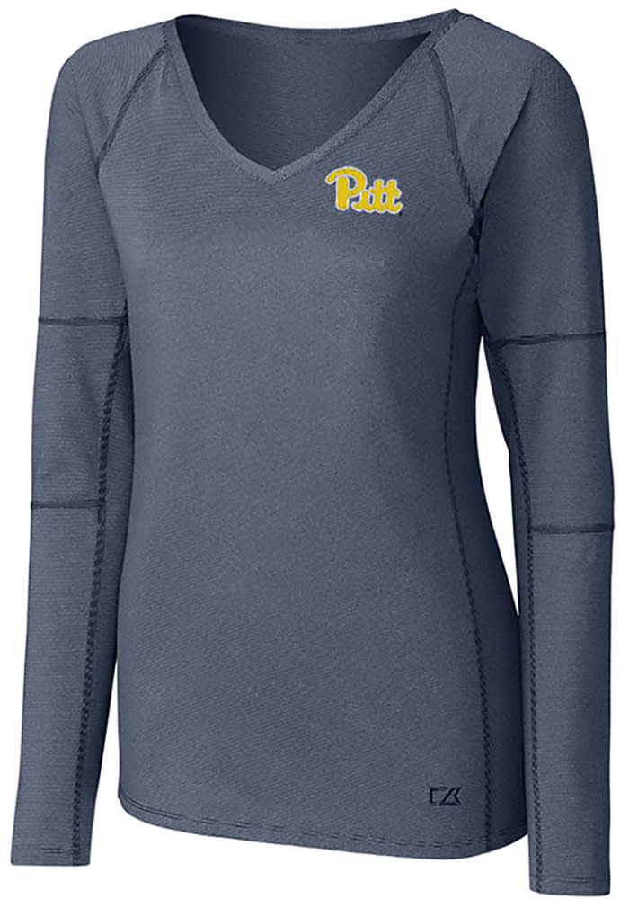 Cutter and Buck Pitt Panthers Womens Navy Blue Victory LS Tee