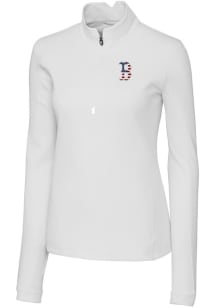 Cutter and Buck Boston Red Sox Womens White Traverse 1/4 Zip Pullover