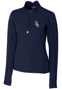 Cutter and Buck Chicago White Sox Womens Navy Blue Traverse 1/4 Zip Pullover