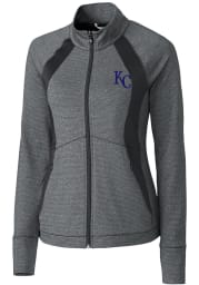 Cutter and Buck Kansas City Royals Womens Charcoal Shoreline Colorblock Medium Weight Jacket
