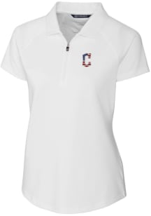 Cutter and Buck Cleveland Guardians Womens White Forge Short Sleeve Polo Shirt