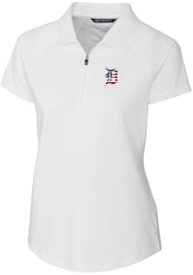 Cutter and Buck Detroit Tigers Womens White Forge Short Sleeve Polo Shirt