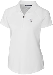 Cutter and Buck Houston Astros Womens White Forge Short Sleeve Polo Shirt